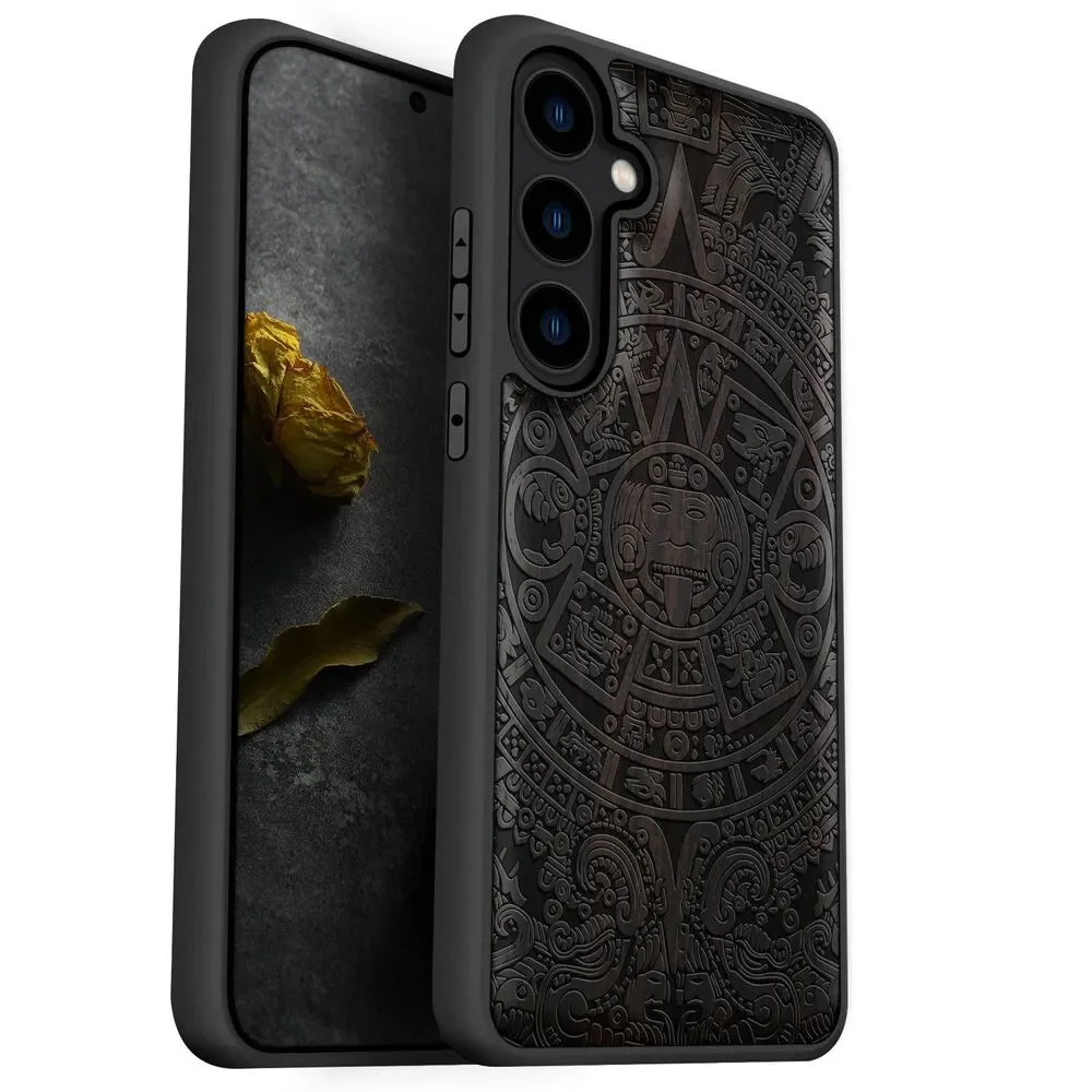 Galaxy S24 Case Natural Wood Black Soft TPU Protective Cover, 20L-176PH003